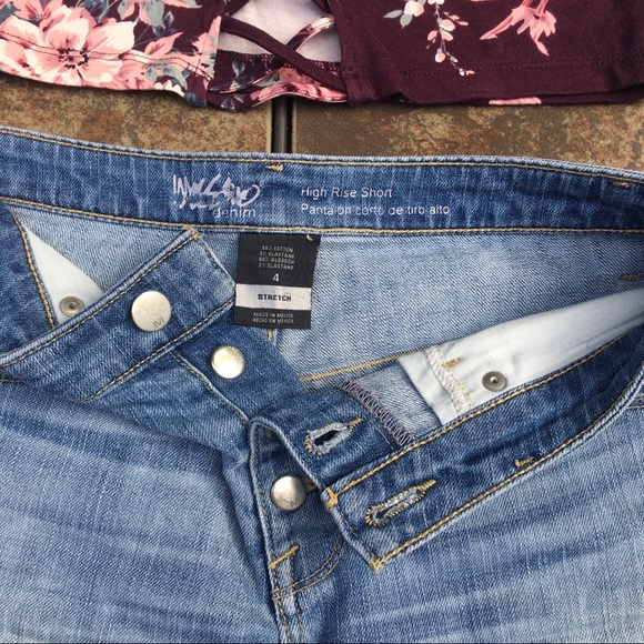 Mossimo Denim High Rise Cutoff Frayed Shorts Sz 4 - Picture 4 of 8